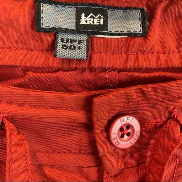 REI UPF 50+ Capri Hiking Nylon Pants Drawstring Red Rust Women's  sz 16 - Picture 3 of 5
